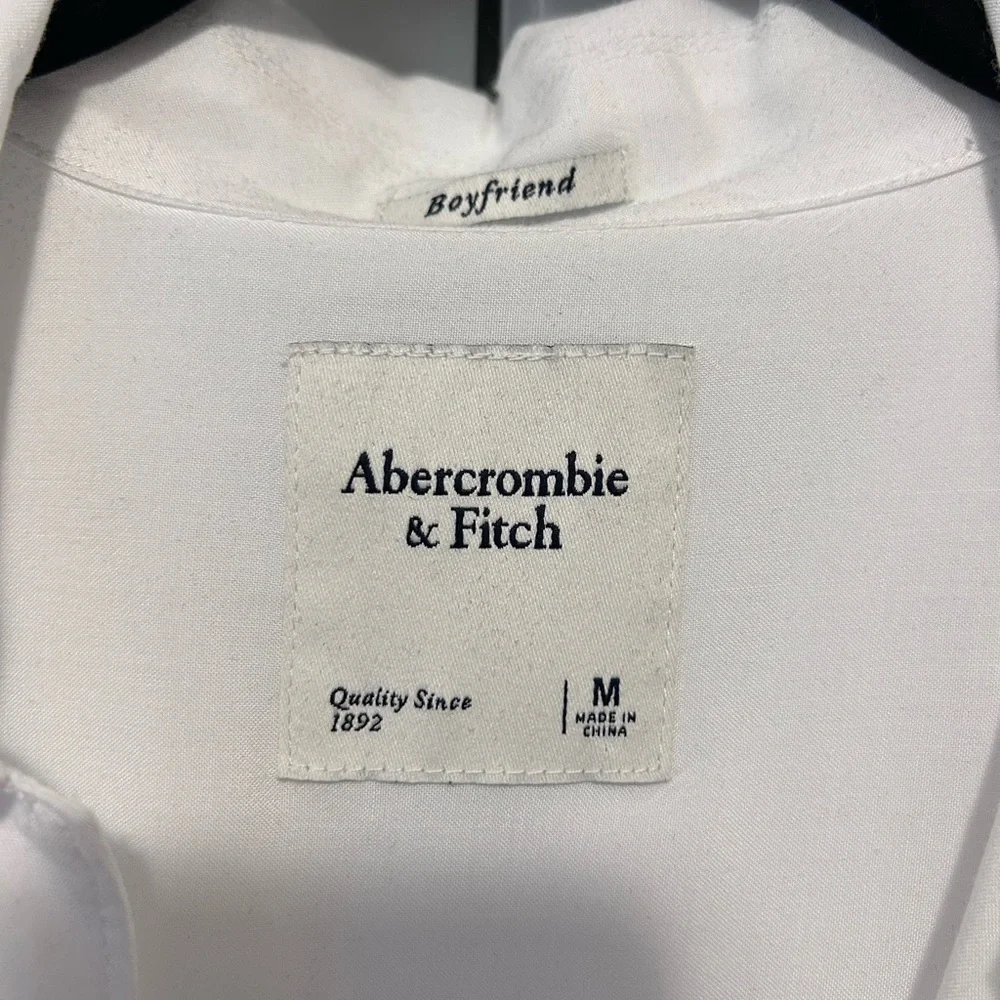 Abercrombie & Fitch White Semi-Sheer Button-Down Shirt - Picture 3 of 3